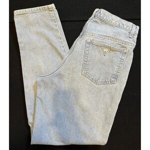 Vintage Guess Jeans Mens 33x32 Blue Relaxed Tapered Light Wash Denim High Rise